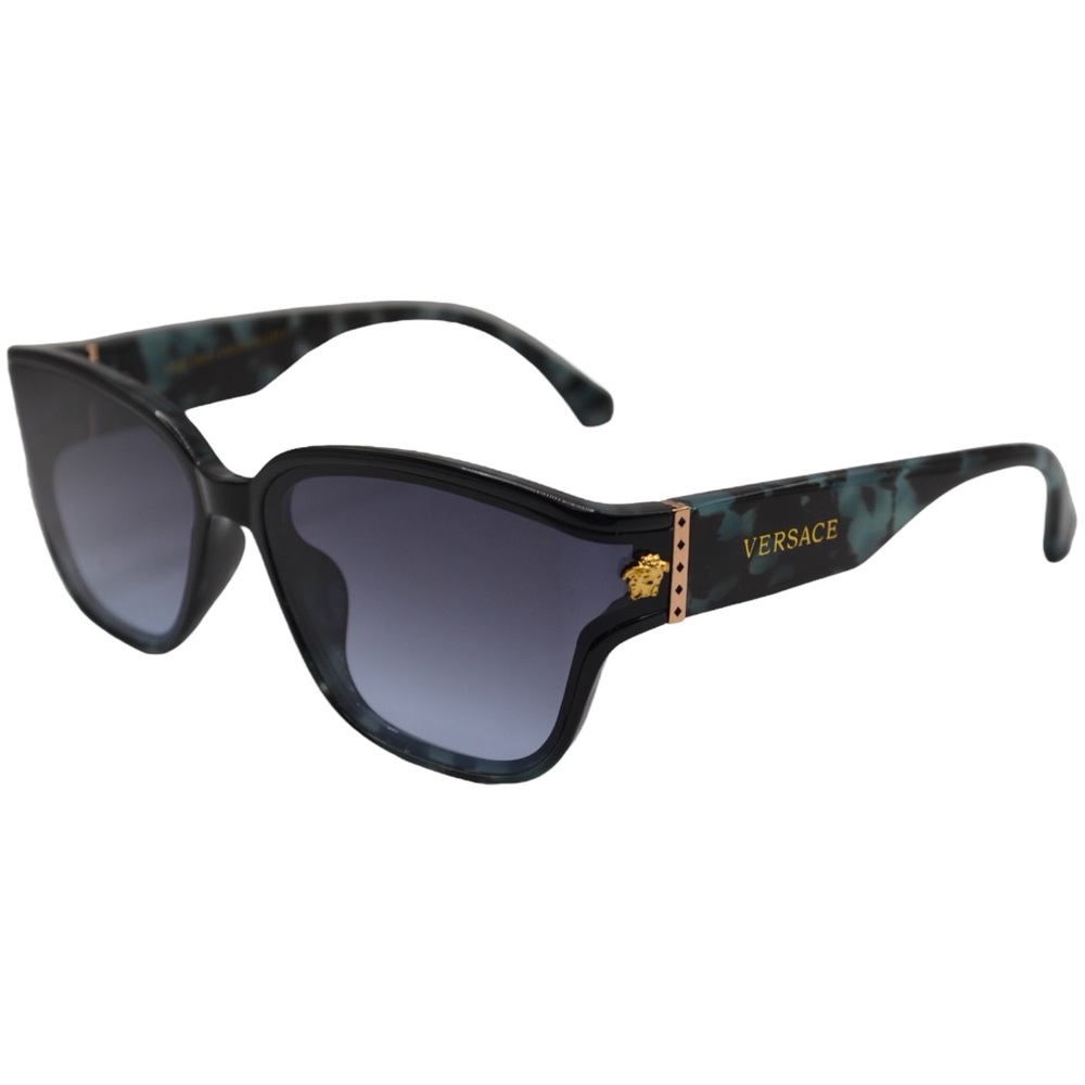 Versace Women’s Sunglasses | Black/Blue | Gray-Blue Lens | Like New (scratched)